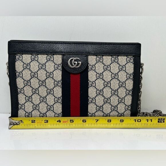 Gucci Ophidia Medium Shoulder Bag GG Supreme Chain Strap - Picture 6 of 12